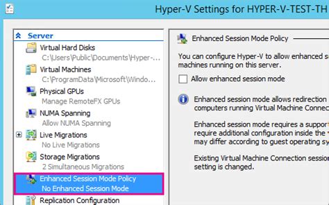 vmconnect hyper-v settings